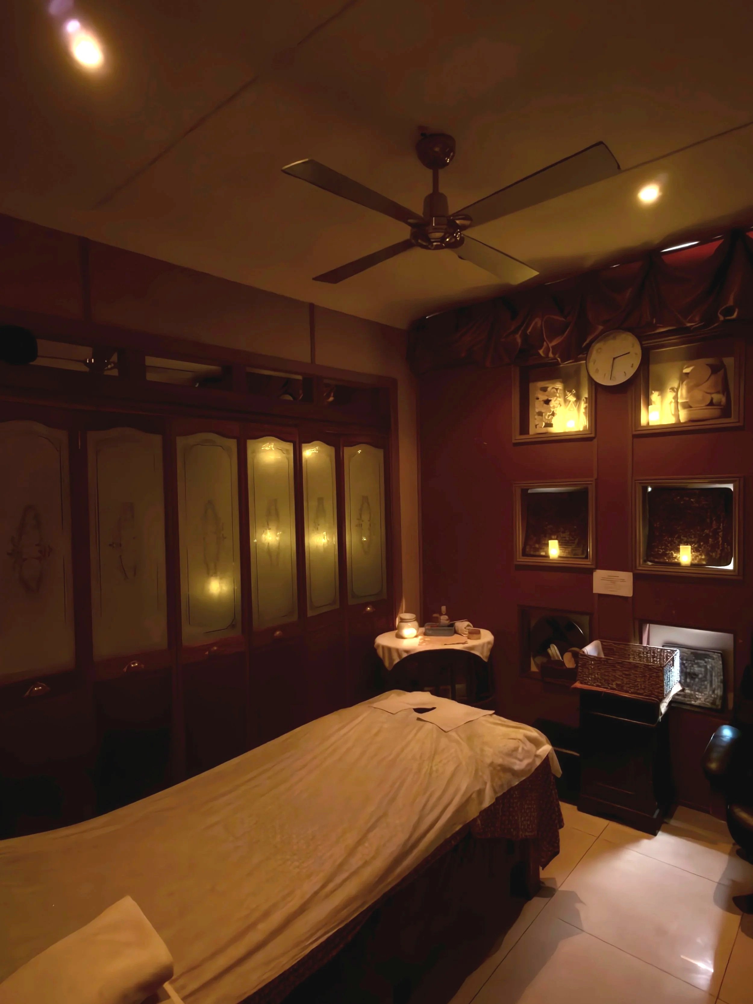 Couples Room; spa room 1 with a divider.