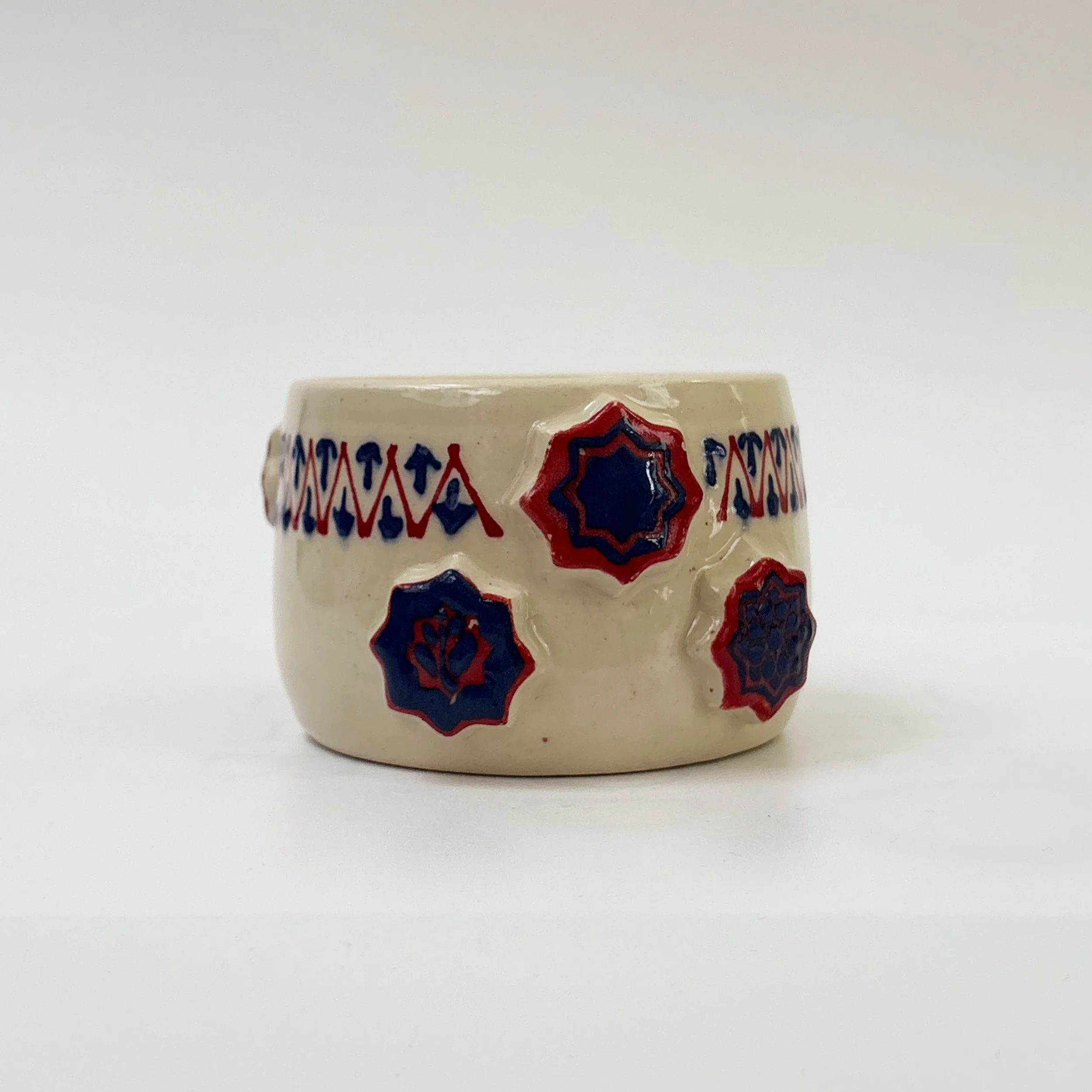 Red and Blue Ornament Cup