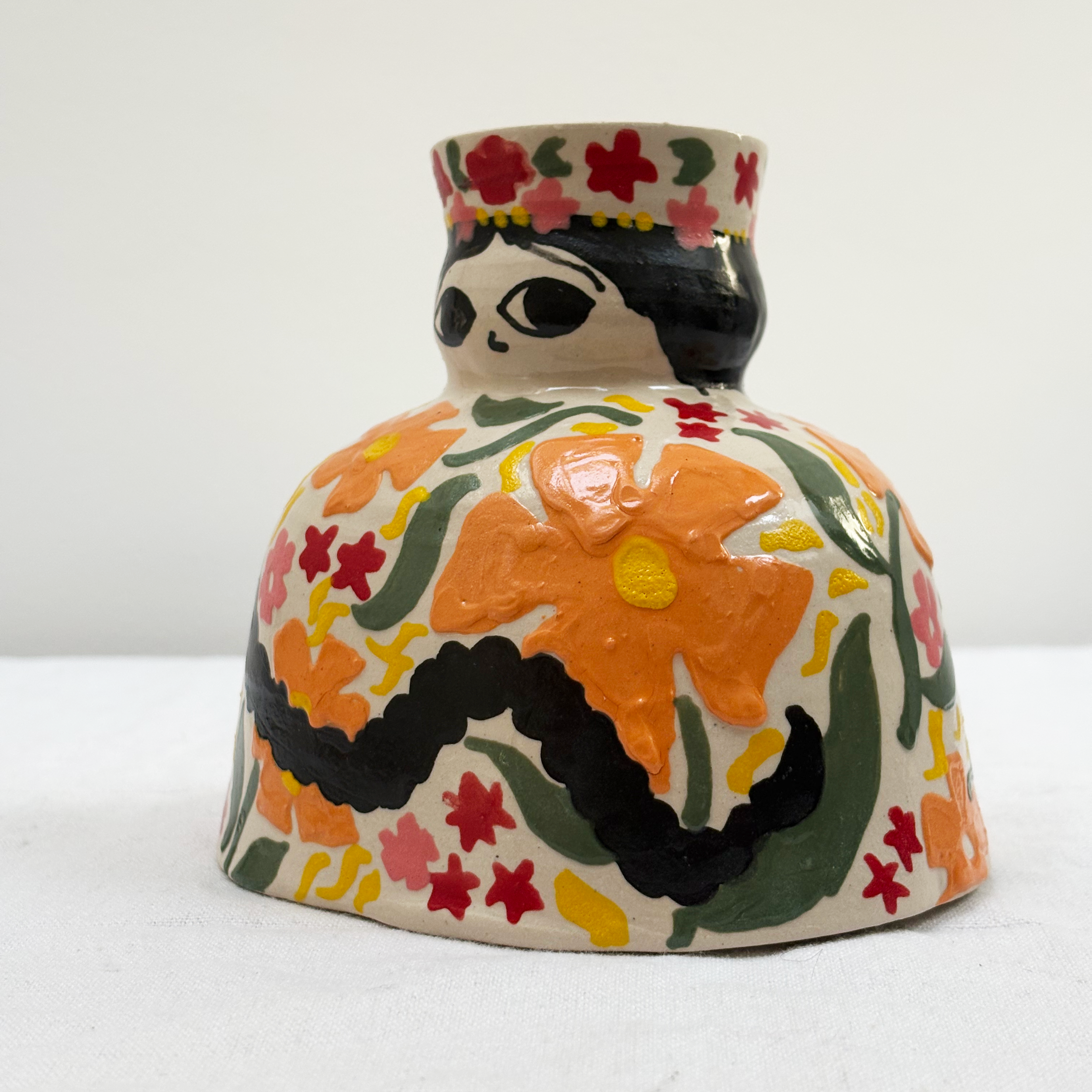 Saheli Candle Holder (orange flowers)