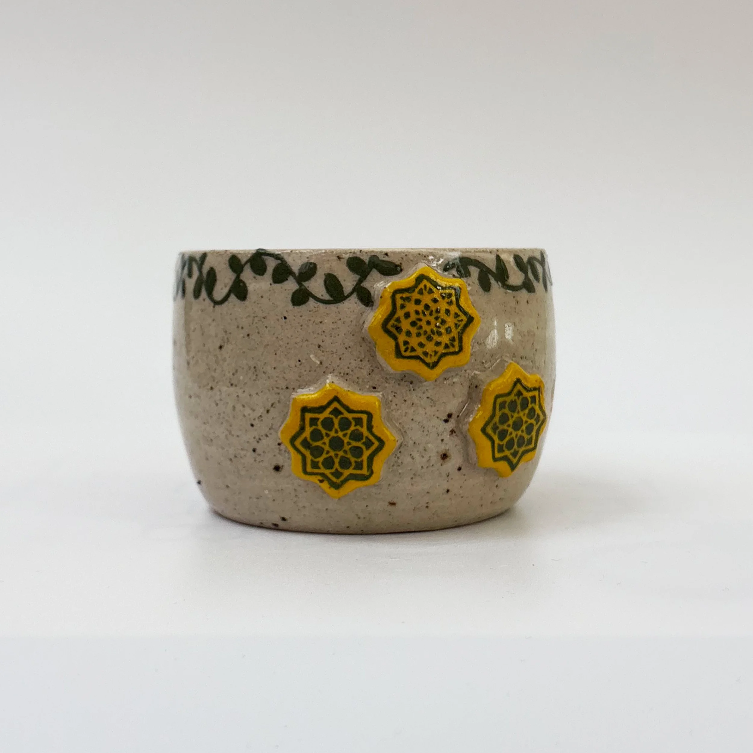 Yellow Leafy Ornament Cup