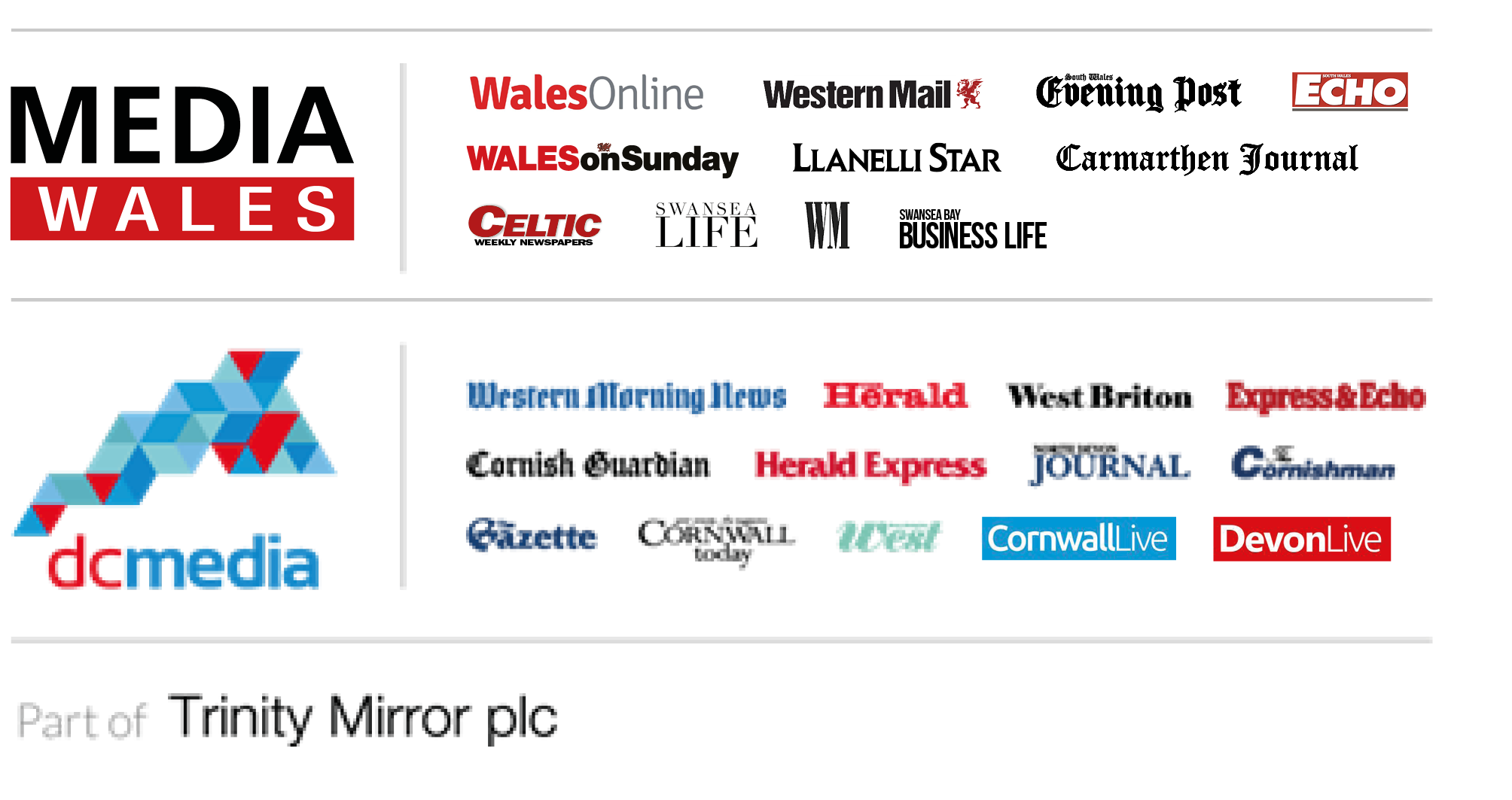 Graphic with logos of media outlets and a colorful geometric design in the background.