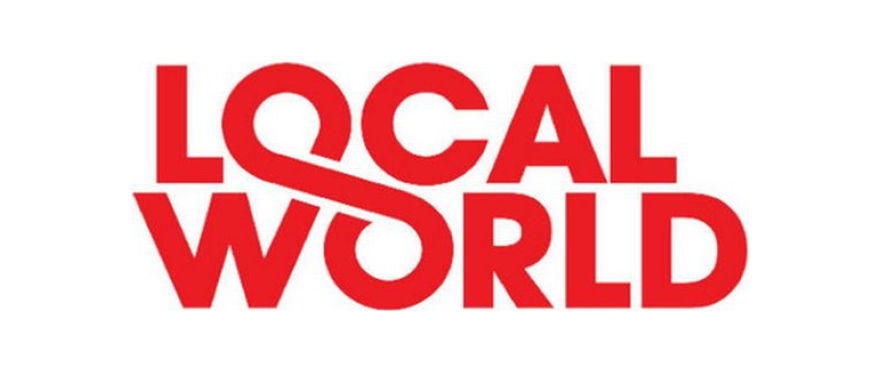 Bold red text says 'Local World' on a white background.