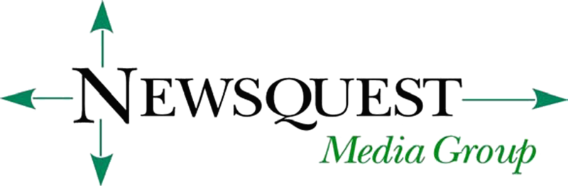 Logo for Newquest Media Group with stylized text and directional arrows.