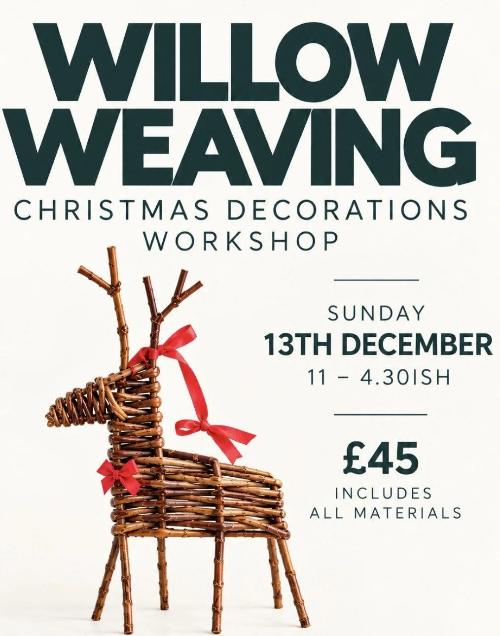 Willow Weaving Christmas Decorations- Sunday 13th December