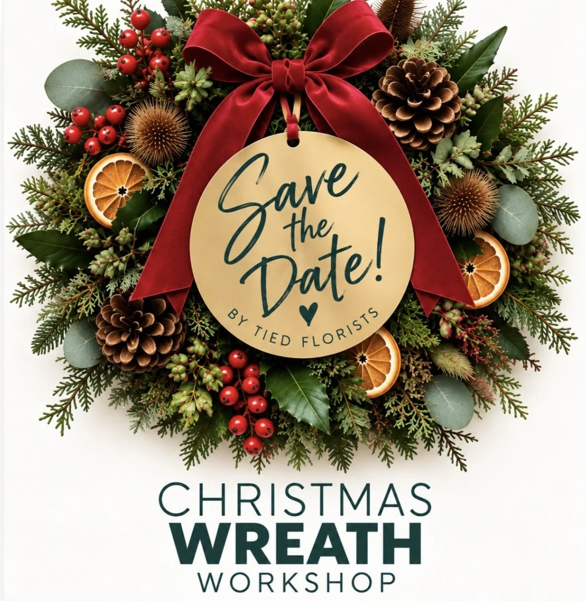 Christmas Wreath Workshop- Friday 27th November by Tied Florists