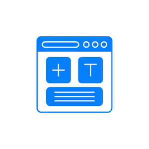 Icon of a blue computer editing or music production software with plus and T buttons.