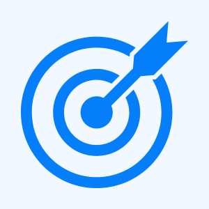 Blue target with an arrow hitting the bullseye