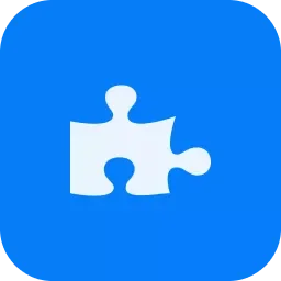 Blue app icon with a white puzzle piece in the center.
