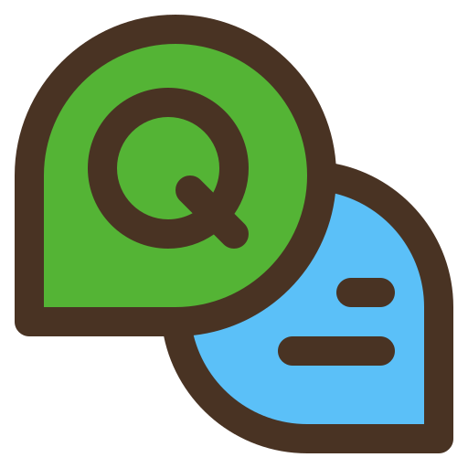 WhatsApp logo with green speech bubble and blue speech bubble