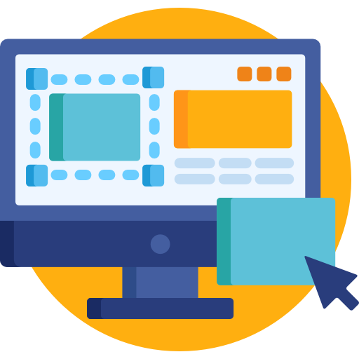 Illustration of a computer screen with a mouse pointer clicking on a document or webpage.