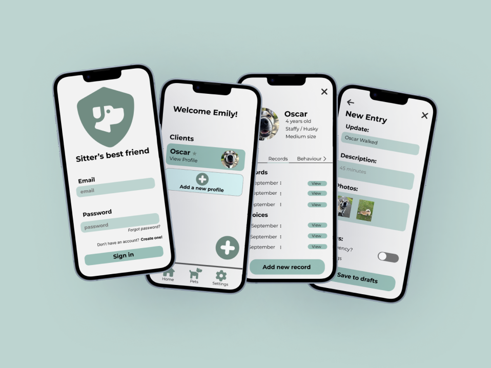 4 mockup images of the project