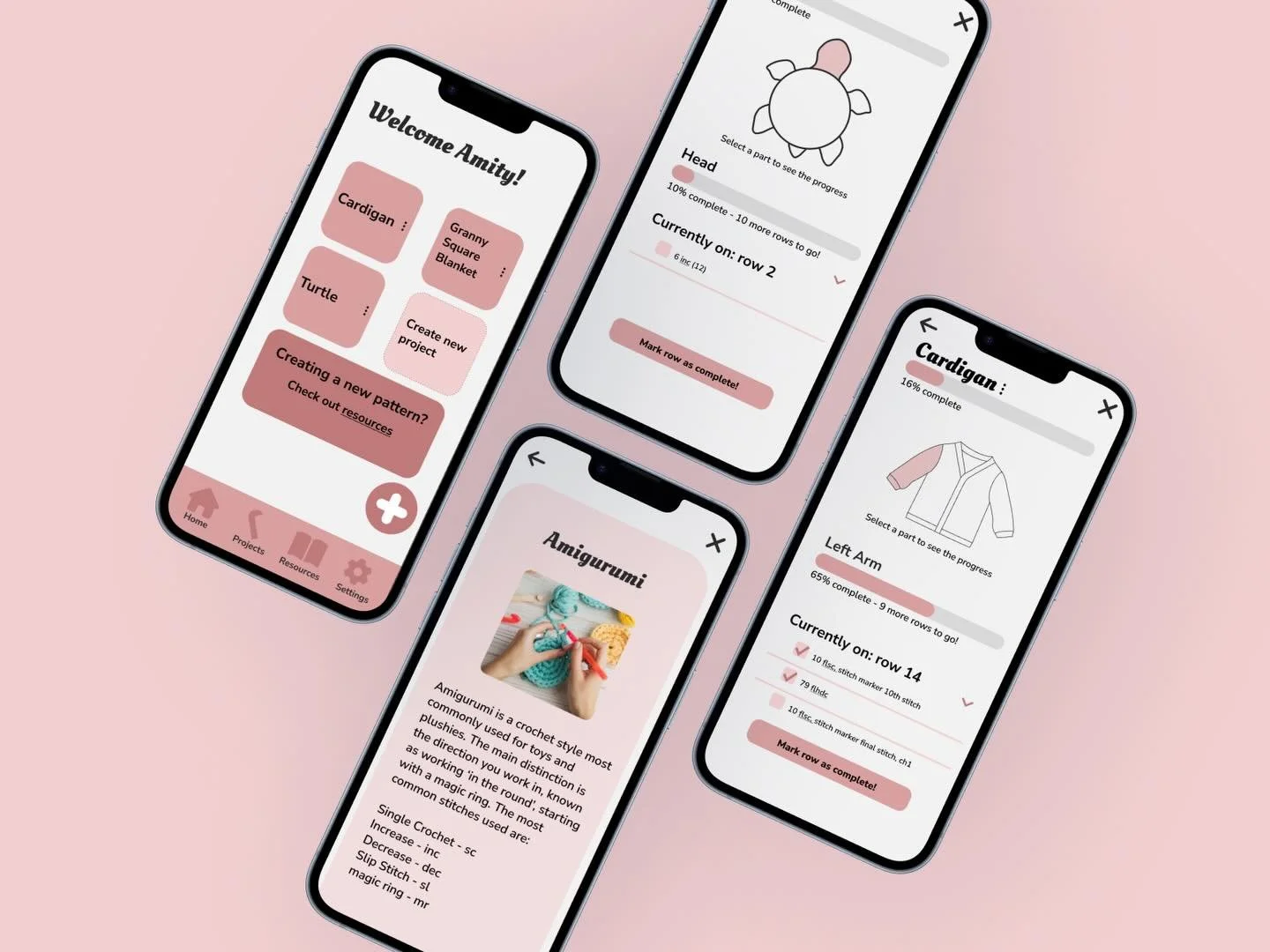 Yarn Over - Year 2 Semester 1 (July-October 2024)

Can&rsquo;t keep track of your projects? forgotten what row you&rsquo;re on? Stay motivated and organised with Yarn Over! 

This prototype I created aims to keep track of knitting / crocheting projec