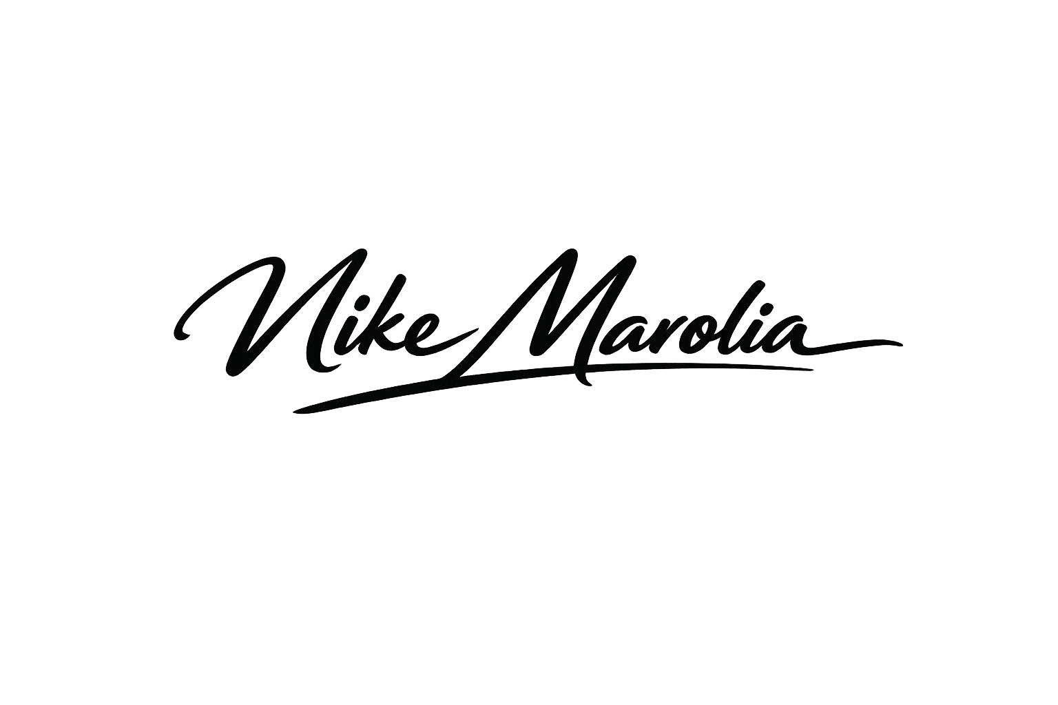 Personal signature of Mike Marolia, founder of Nordic Travel Table
