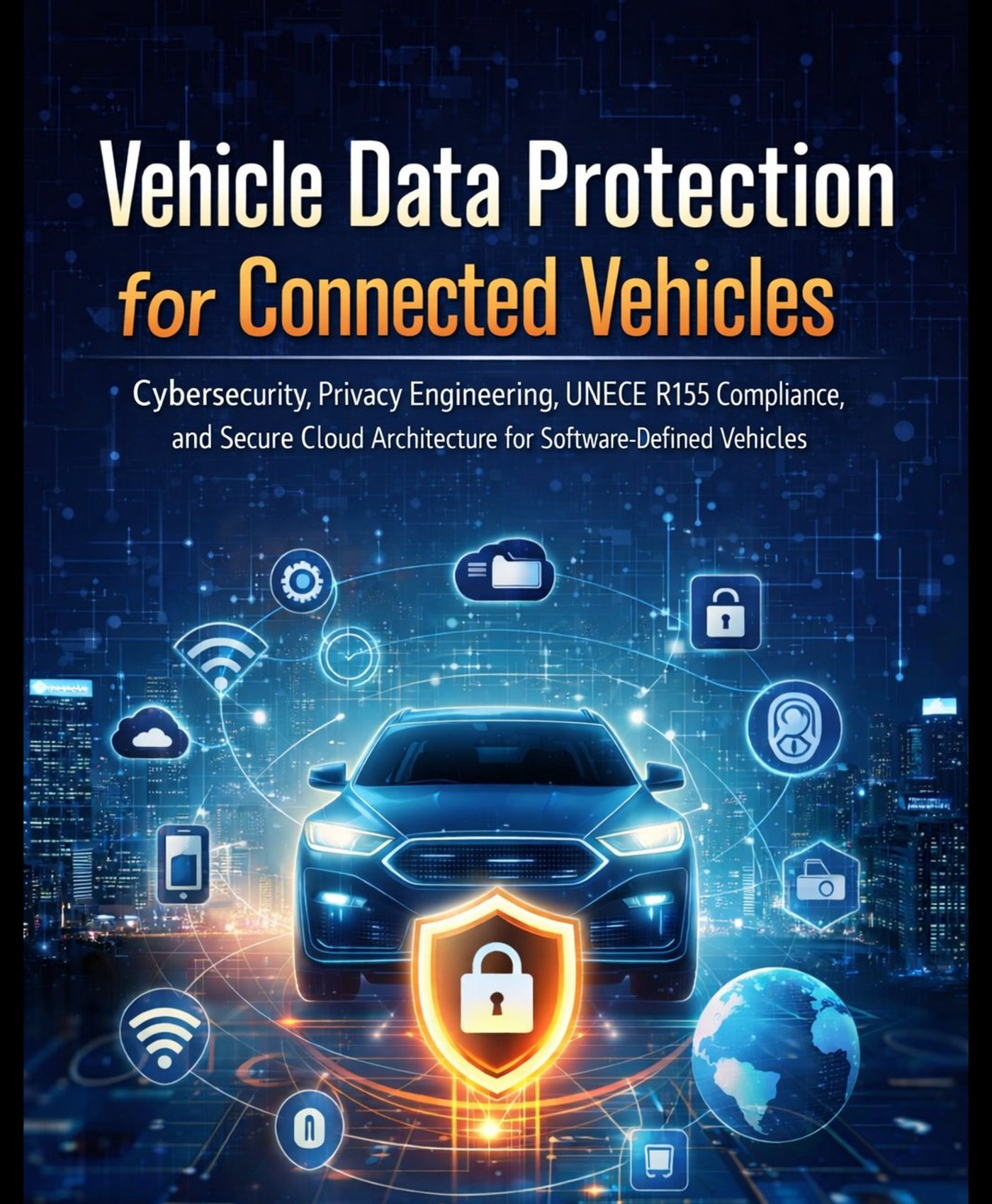 Vehicle Data Protection for Connected Vehicles book cover — cybersecurity and privacy engineering for software-defined vehicles