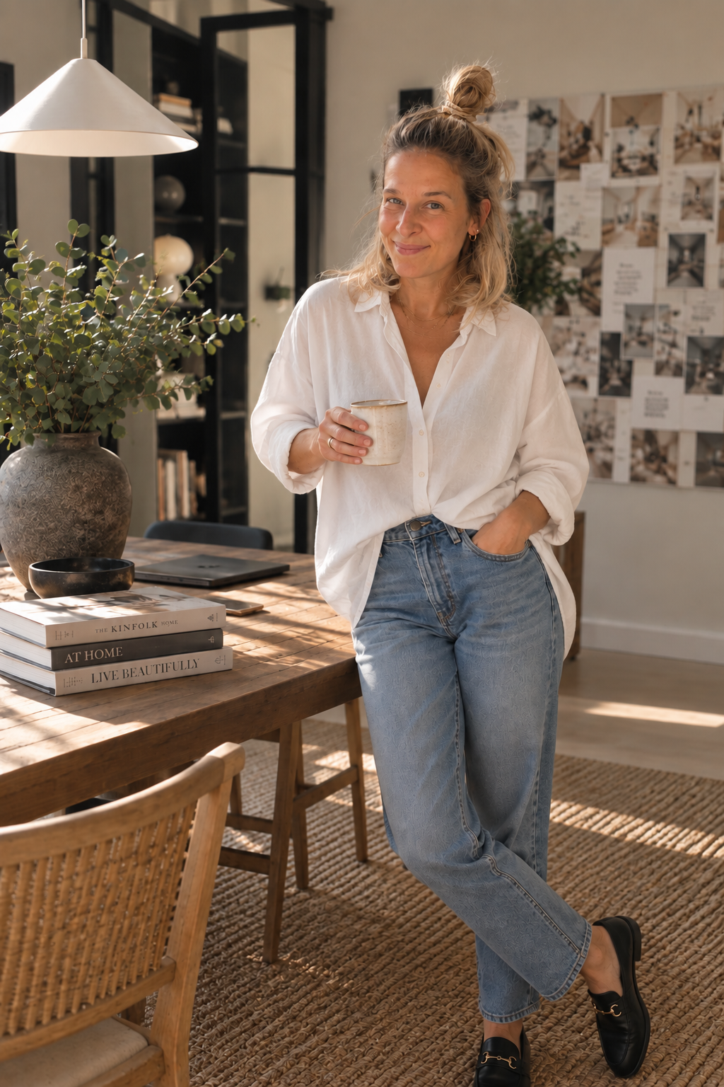 Interior Designerin Katha Rose in einem von ihr gestalteten Wohnraum in Hamburg.