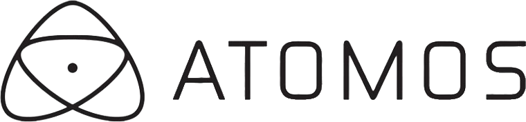 The ATOMOS logo featuring a stylized atom with a central nucleus and orbiting electrons alongside the word 'ATOMOS' in uppercase letters.