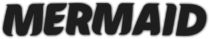 The word 'MERMAID' written in bold, black, stylized letters.