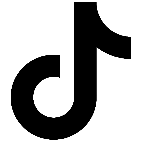 Black and white TikTok logo.