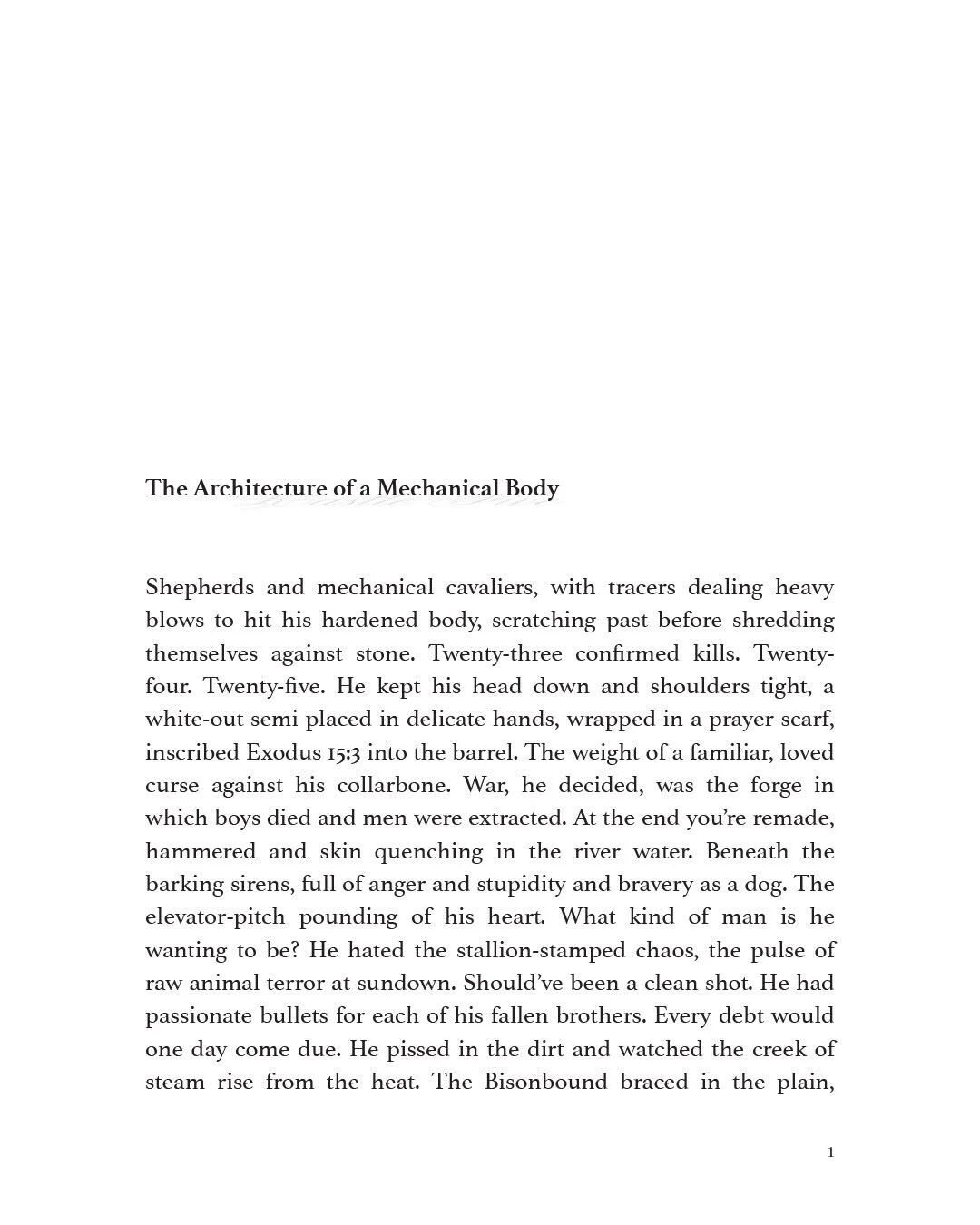 Architecture of a Mechanical Body. I've been writing some different stuff lately.
