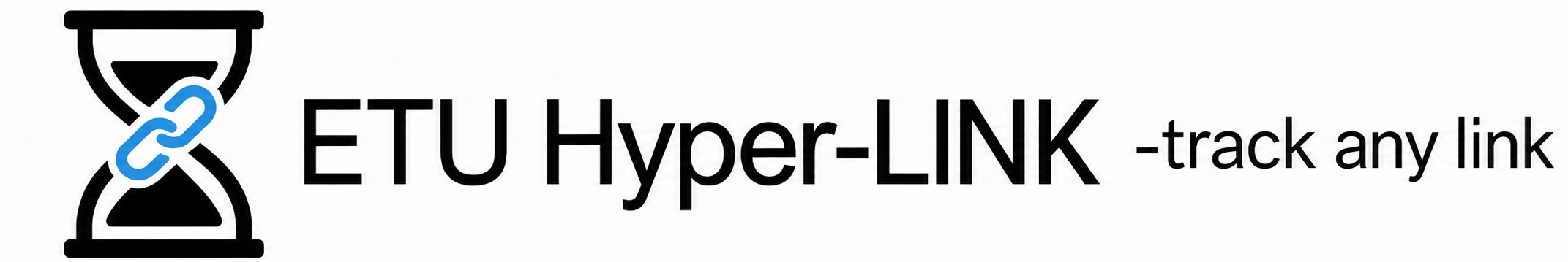 ETU Hyper-LINK logo, an hourglass with a chain link, track any link