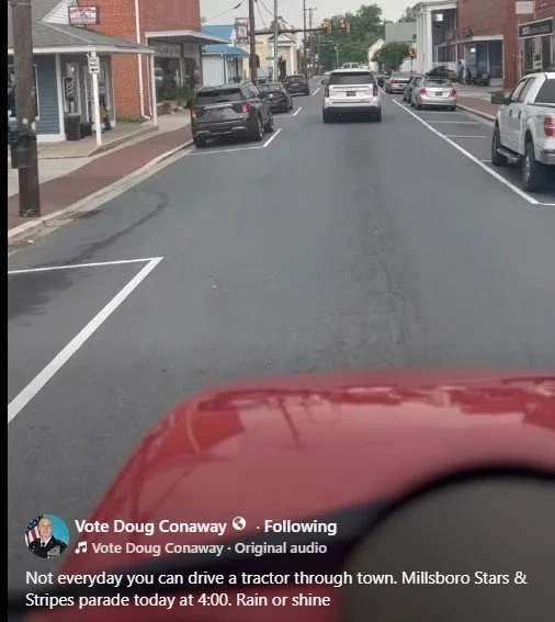 Not everyday you can drive a tractor through town. 