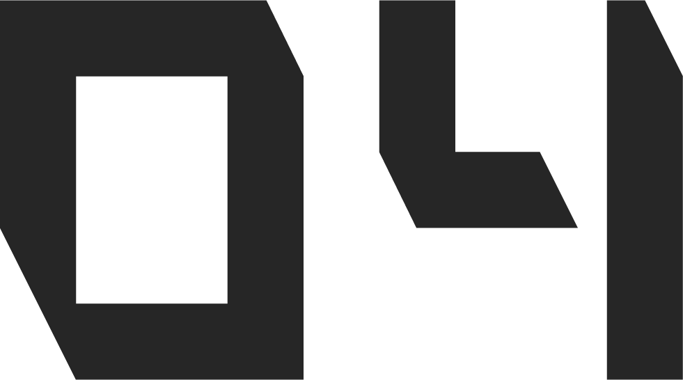 Close-up of a black and white logo with stylized geometric shapes.