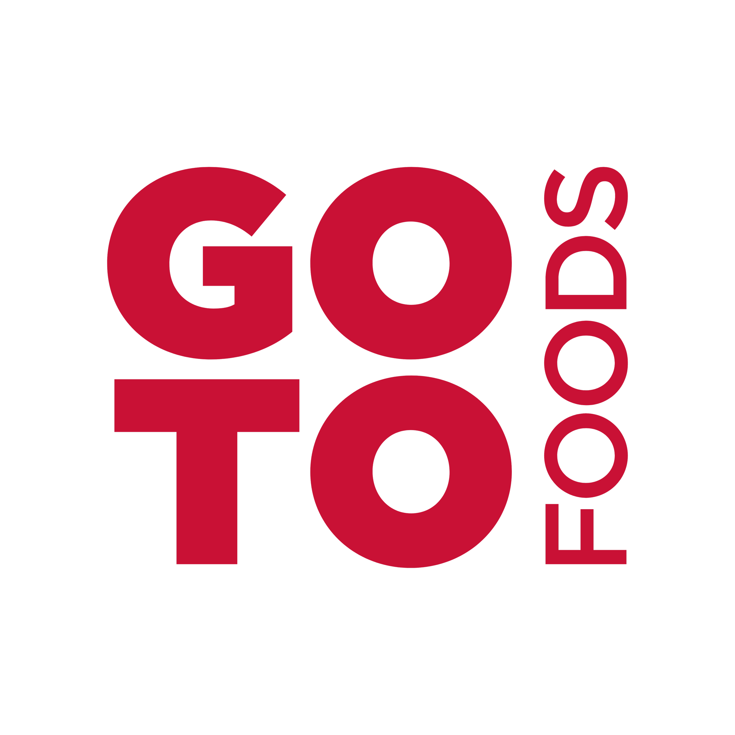Stylized text reading GO TO FOODS in large red letters.