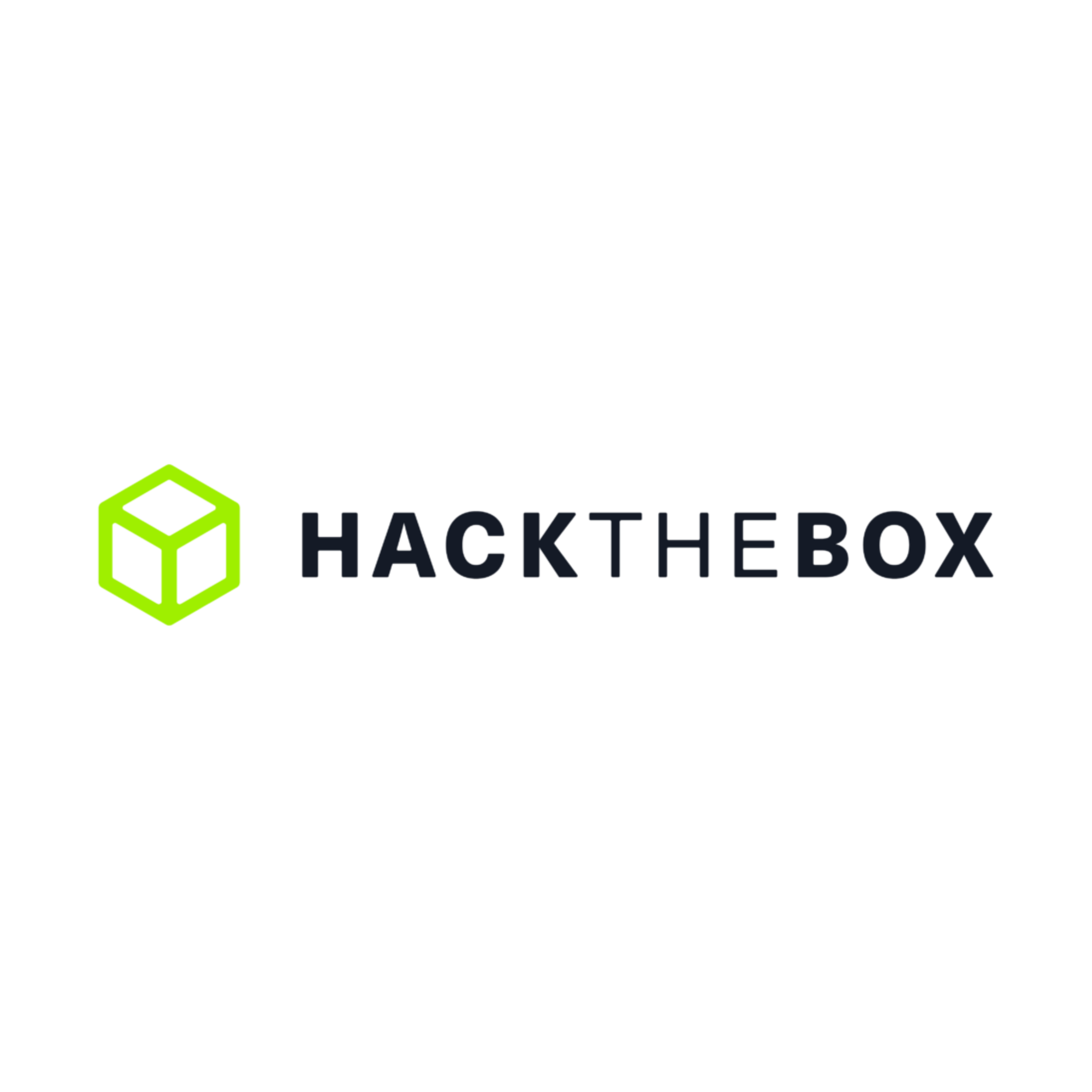 Hack The Box logo featuring a green hexagon with a stylized cube inside and the text 'HACK THE BOX' in black.