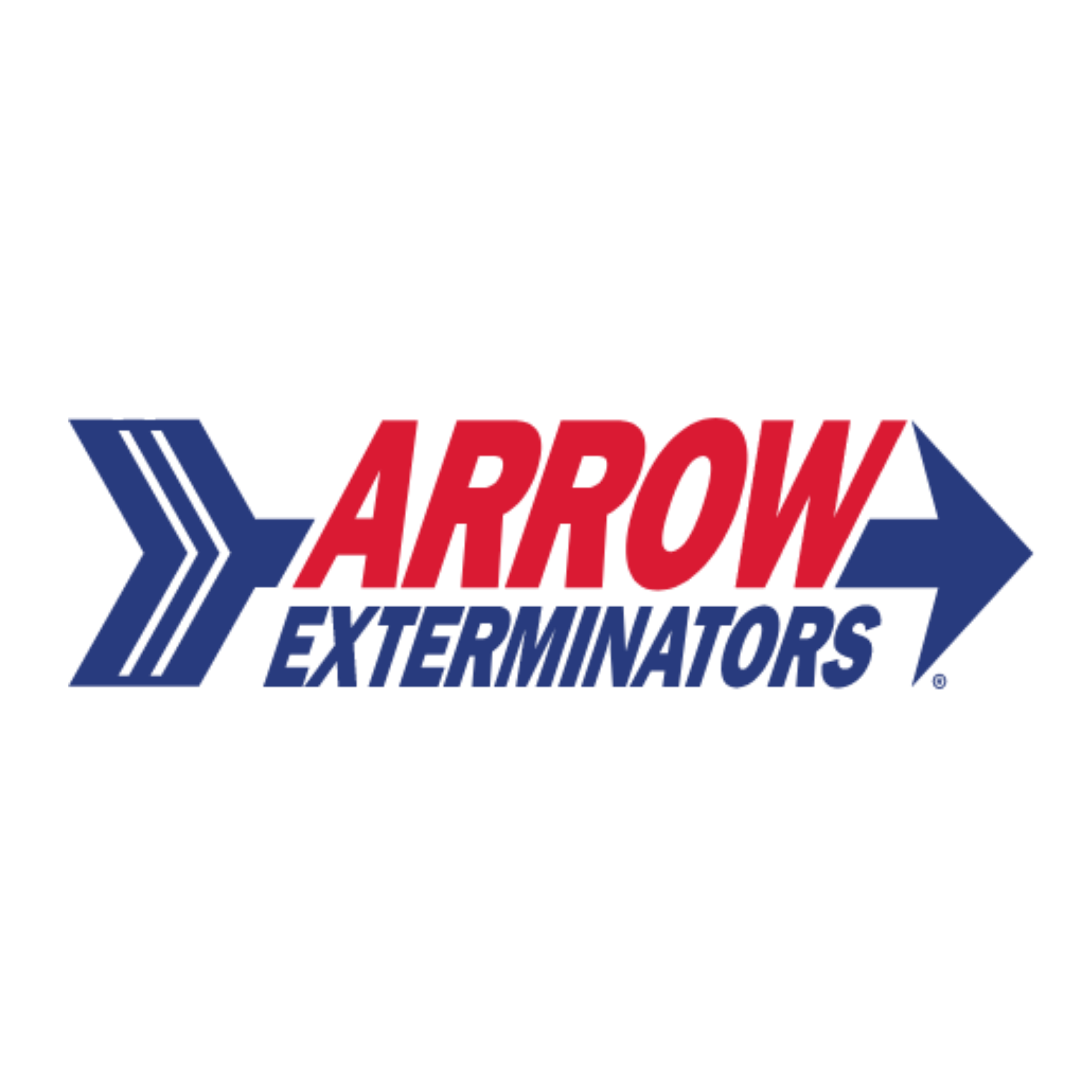 Red and blue text design reading 'ARROW' and 'EXTERMINATOR' with diagonal lines and shadows