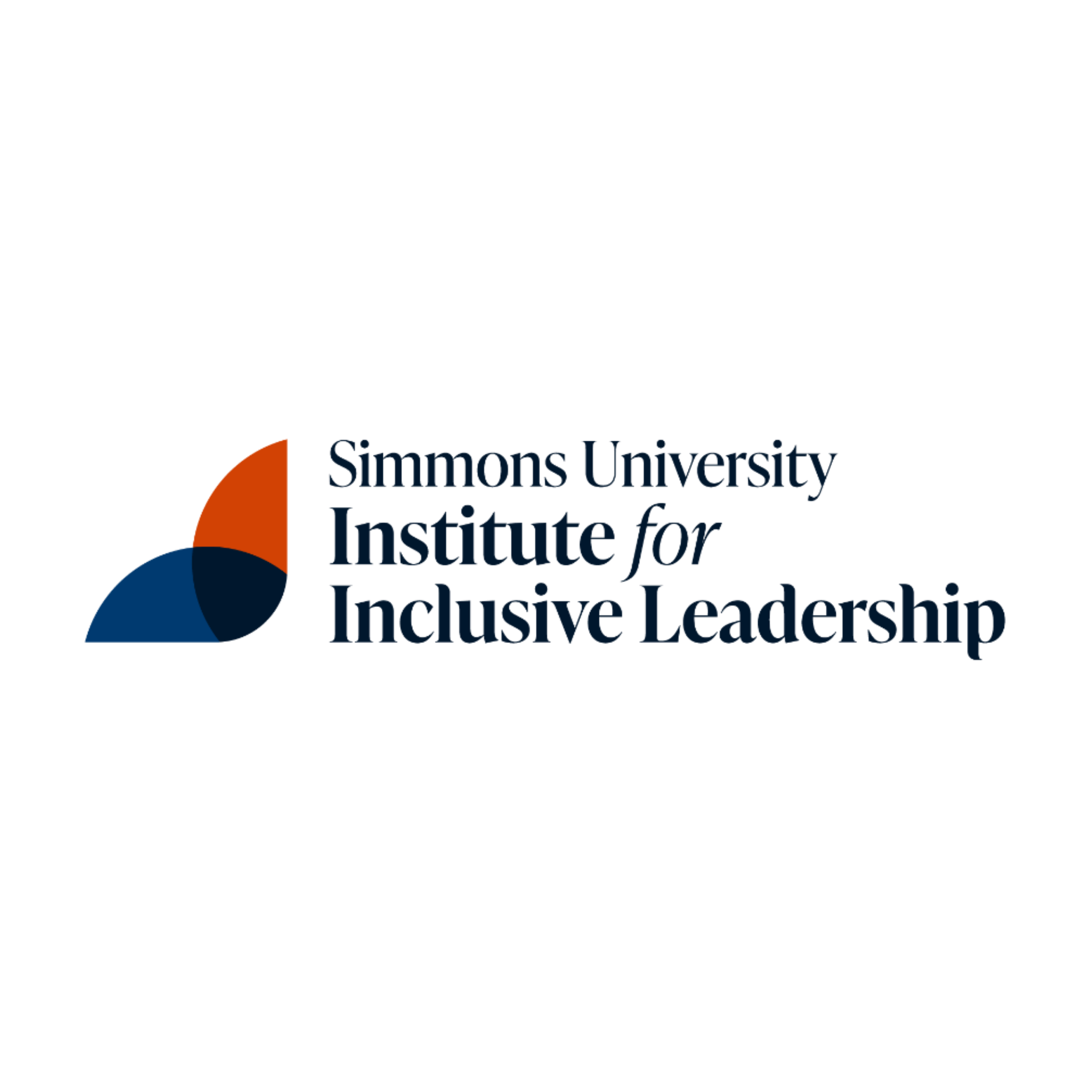 Simmons University logo featuring circular shapes in orange, blue, and white with the text 'Simmons University Institute for Inclusive Leadership'