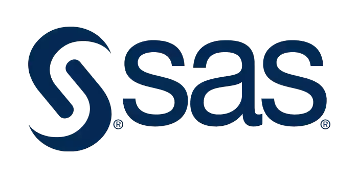 Logo for SAS, et flyselskab, med en stor S og blå farvetema.