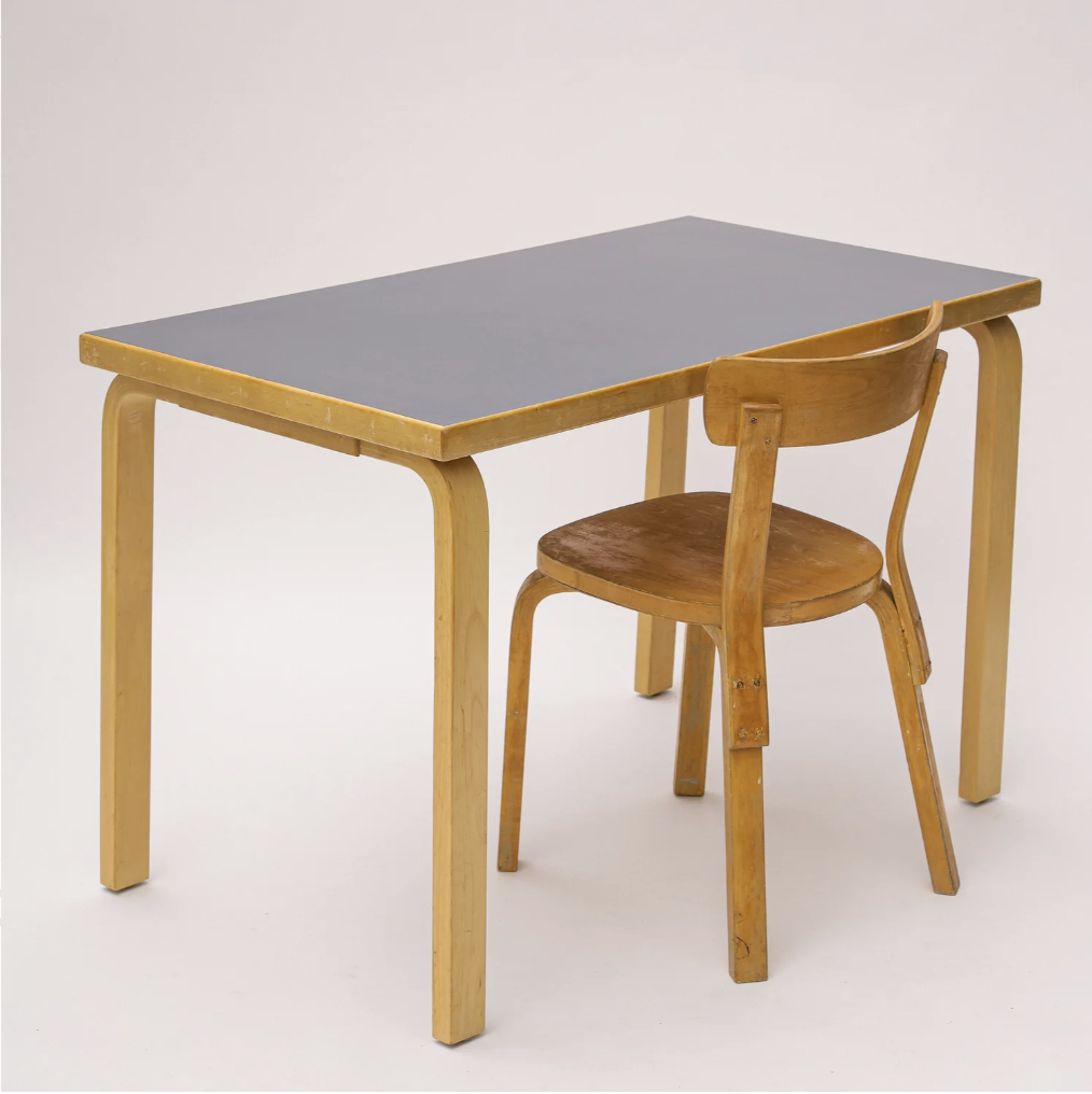 Alvar Aalto Blue Laminate Dining Table or Desk for Artek, 1960s