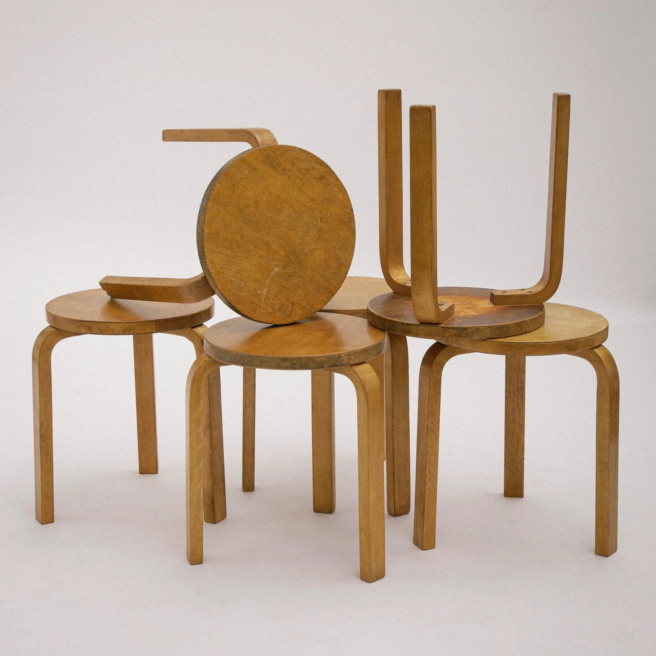 Alvar Aalto stools, 1940s