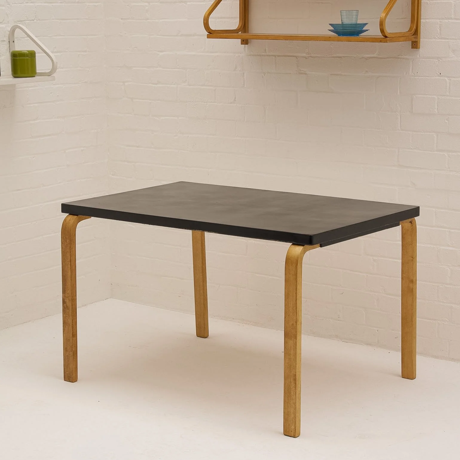 alvar aalto black dining table by huonekalu-ja rakennustyötehdas oy, 1930s