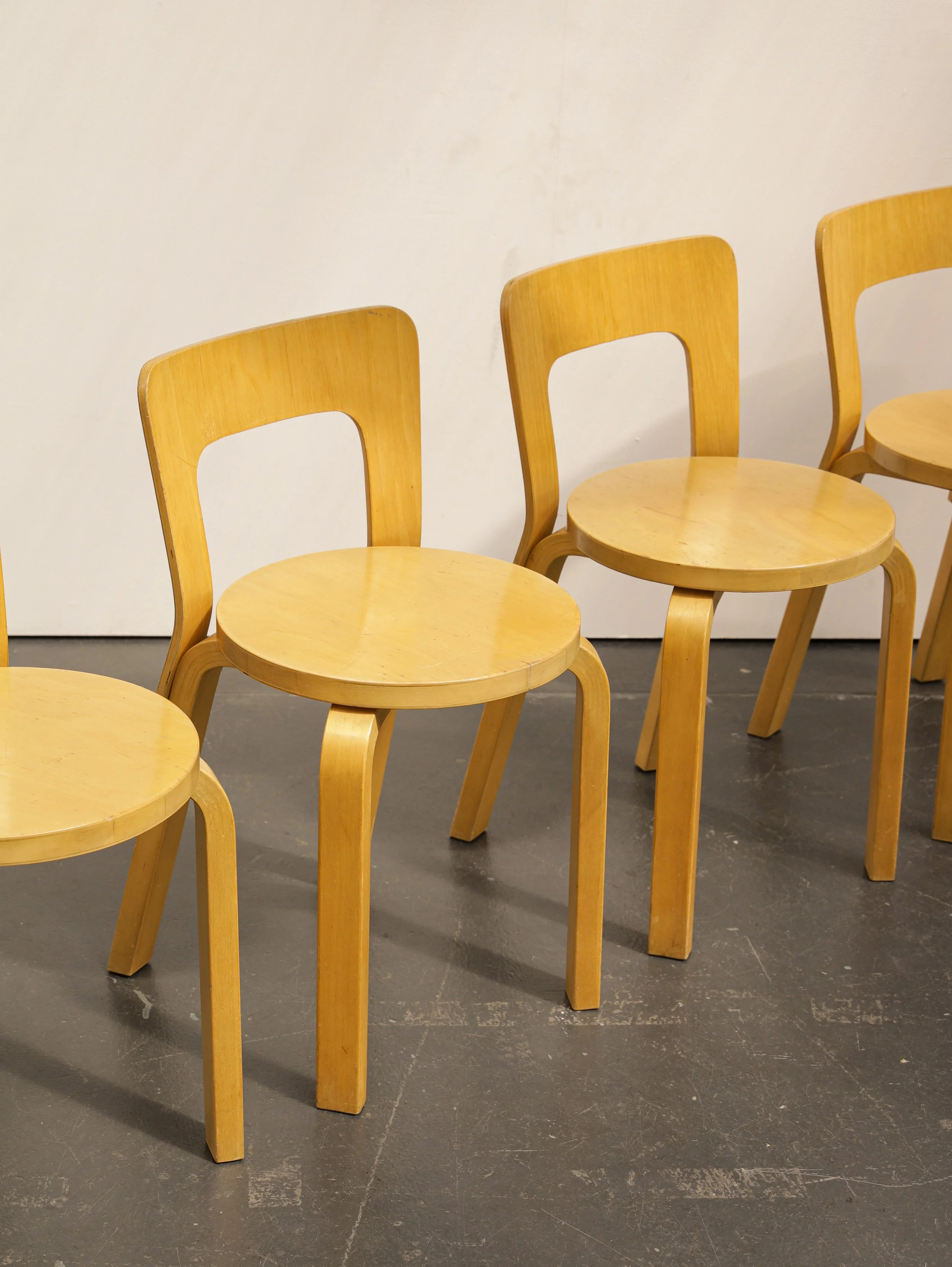 alvar aalto model 65 chairs for artek, 1970s
