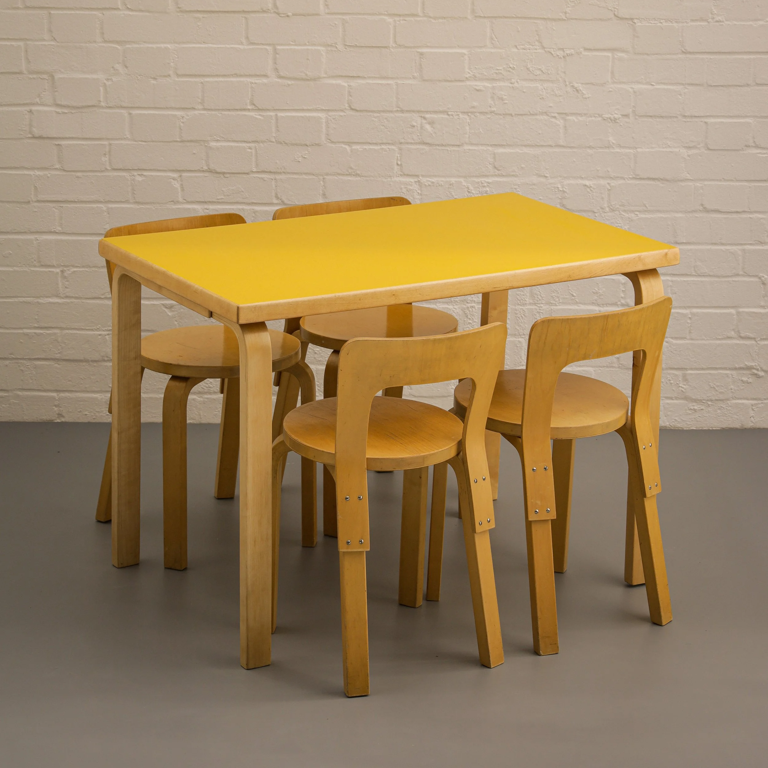 Alvar Aalto Yellow Laminate Dining Table or Desk for Artek, 1960s