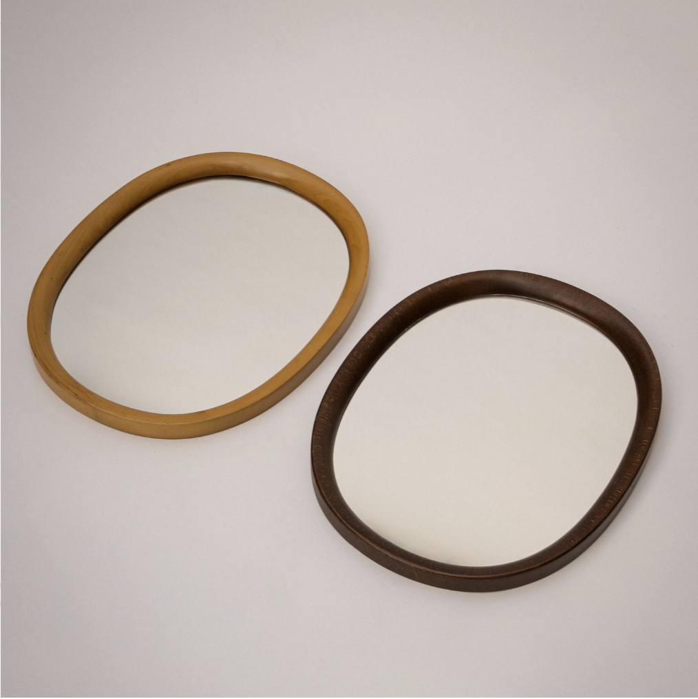 Sori Yanagi bentwood mirrors designed in 1975 for Akita Mokko