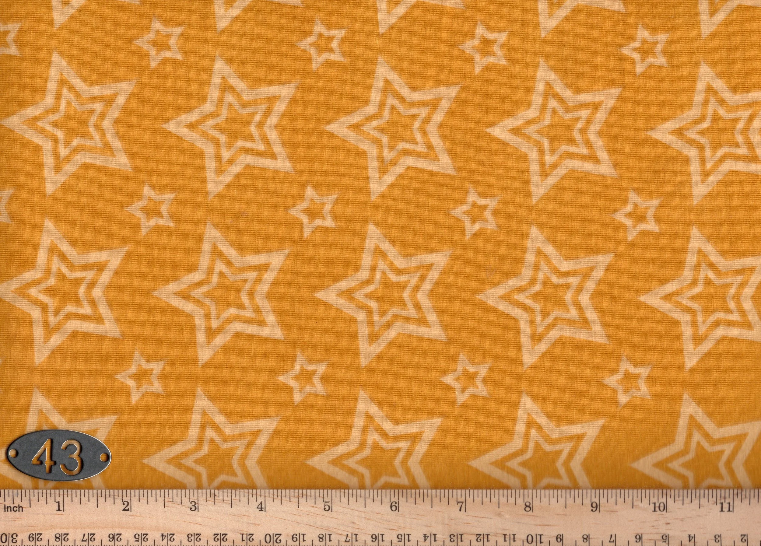 #043 Yellow on Yellow Stars Four-way Stretch Apparel Fabric