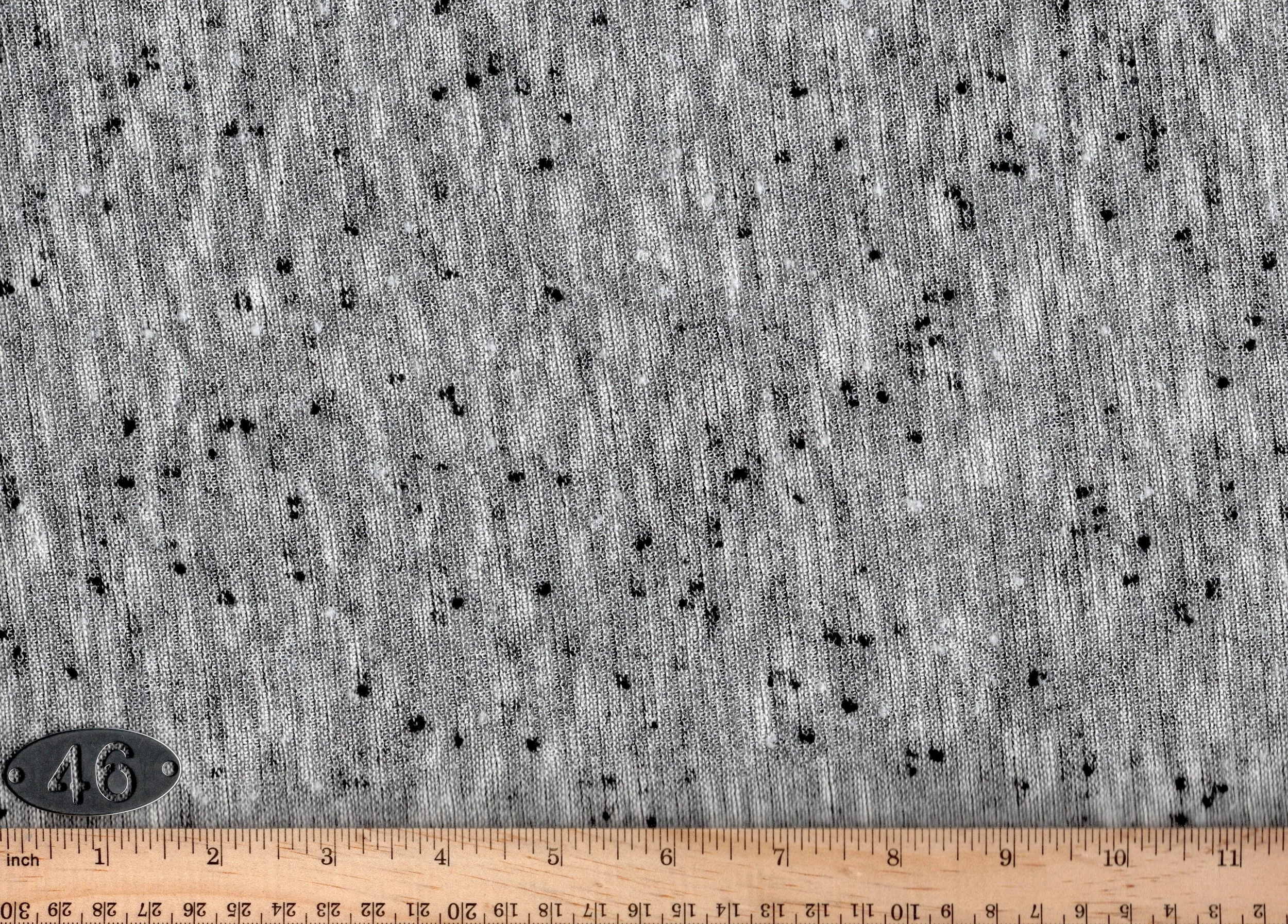 #046 Grey and Black Speckle Knit Stretch Apparel Fabric