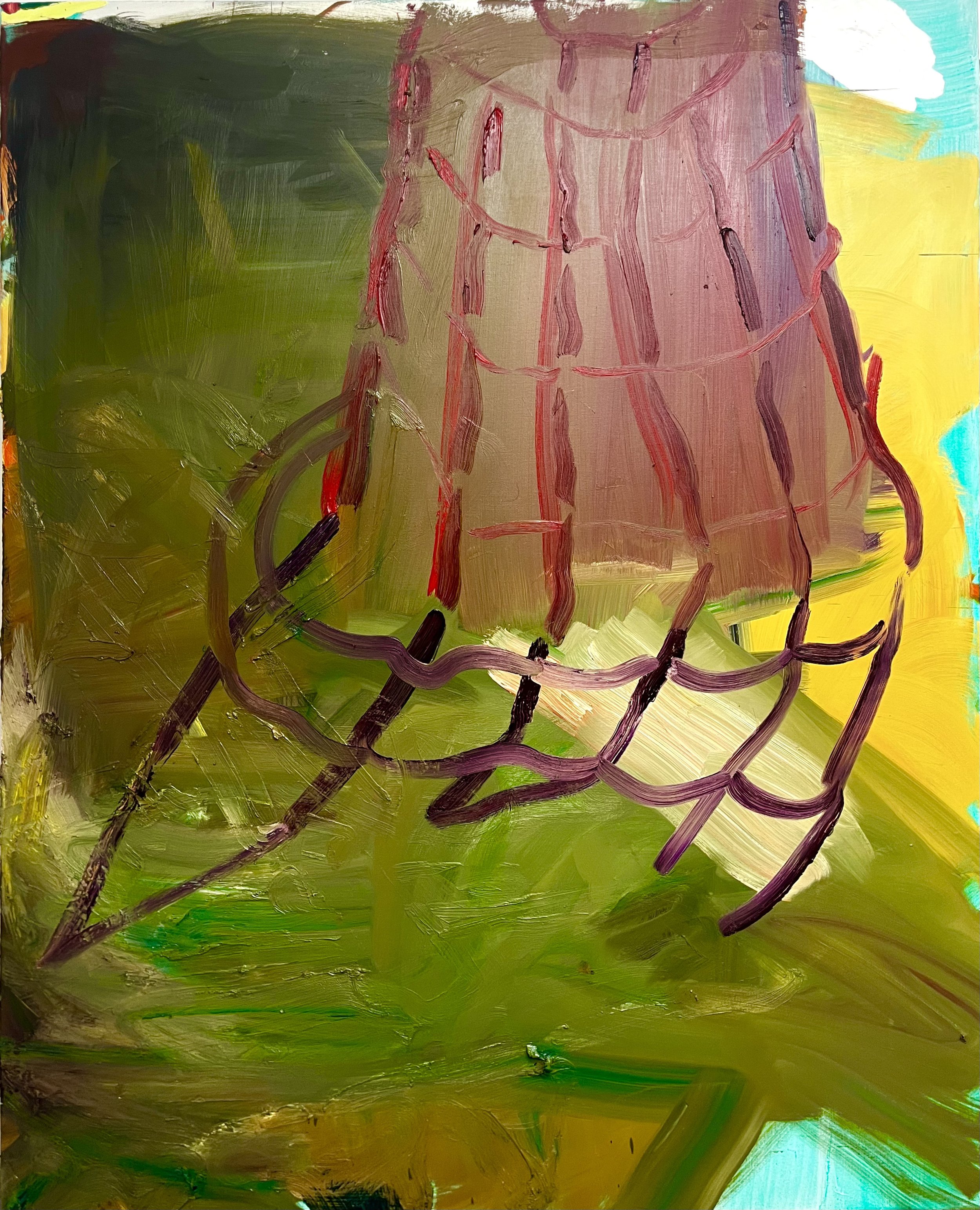 Abstract painting, containing multiple layers, the surface has been built up, containing layers and layers of paint, colour and texture. On the cusp between abstraction and figuration. Exploring perception and our visual reality.