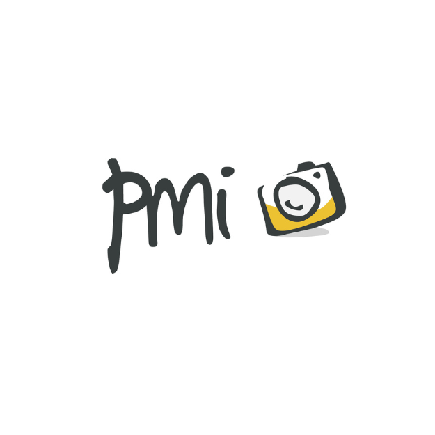 Illustration of the word 'pmi' with a camera icon to the right.