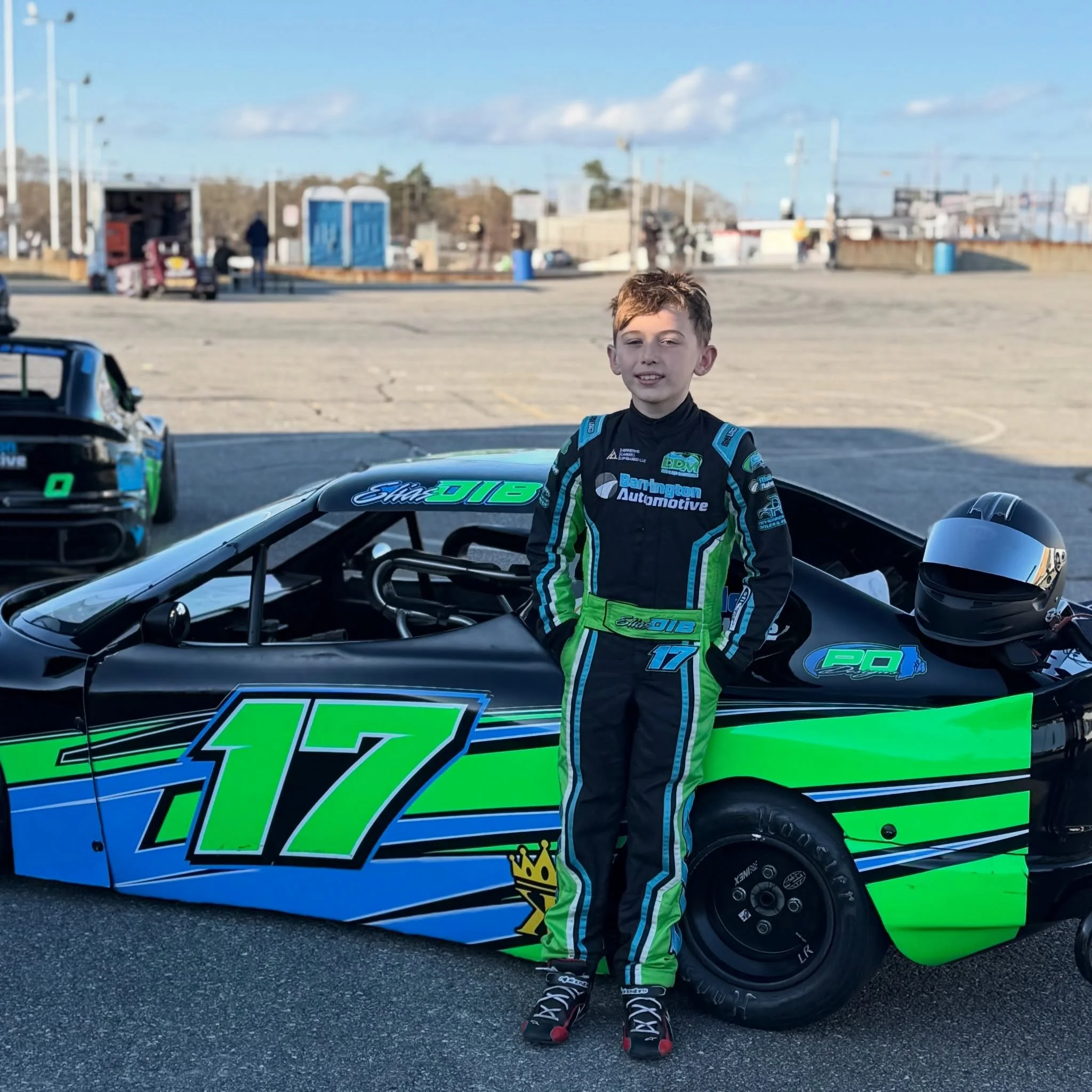 Elias and Luka a great time shaking the cars down tonight at Test &amp; Tune! Cant wait for the season to start @seekonkspeedway 🏁 #bandoleros #inex