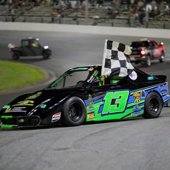 LUKA MAKES IT TEN 🖐🏼🖐🏼🏁But MAN&hellip; he had to WORK for this one. Luka battled his way through the field, went bumper-to-bumper, door-to-door,  with the top cars, and pulled off the win by just .017 SECONDS 🤯

And with win #10 comes a pretty 