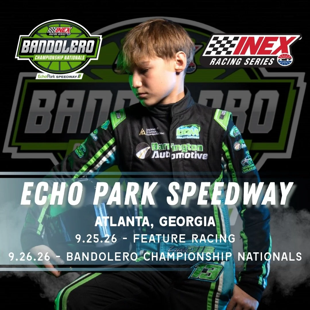 🏁🍑IT&rsquo;S RACE DAY IN ATLANTA!!! LET&rsquo;S GOOOO!!! 

Luka has officially arrived for the 2026 INEX Bandolero Championship Nationals! Currently ranked #3 nationally out of 130+ Outlaw drivers, he&rsquo;s jumping into a different car, at a bran
