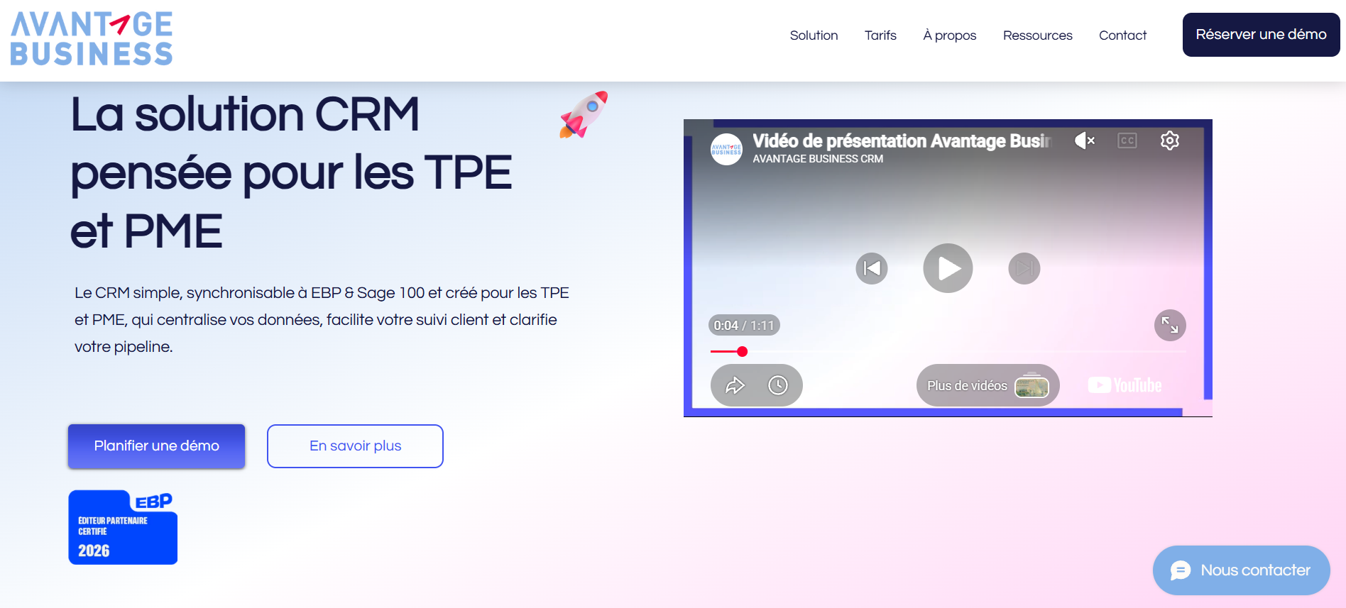 Site internet Avantage Business