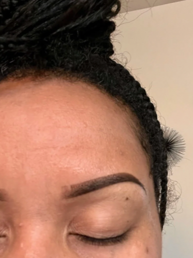 Bad photo of aftercare from brows appointment
