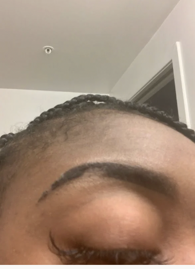 Bad photo of aftercare from brows appointment