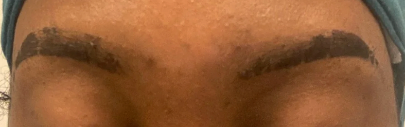 Bad photo of aftercare from brows appointment
