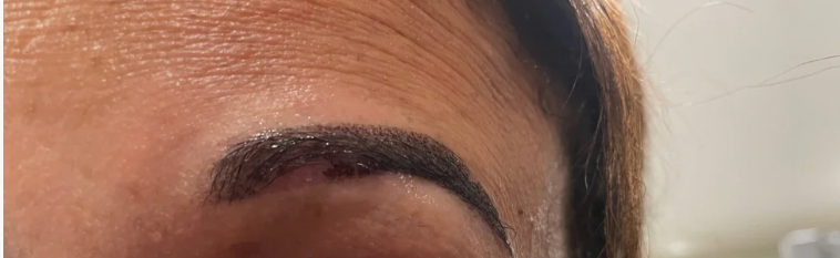 Bad photo of aftercare from brows appointment