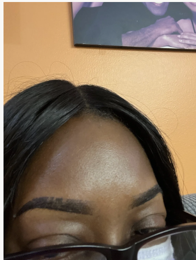 Bad photo of aftercare from brows appointment